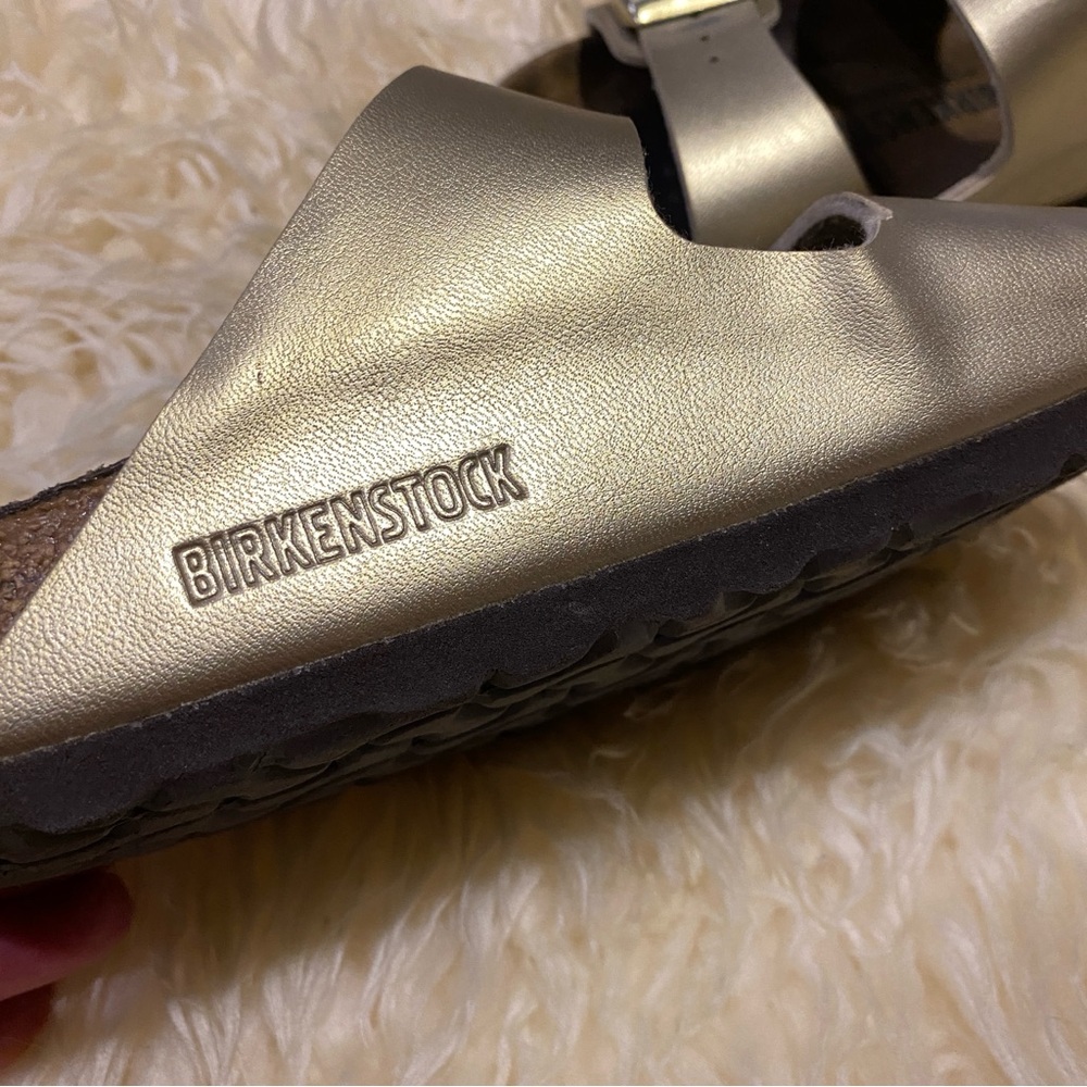 Birkenstock Metallic Gold arizona two strap Sandals 36/6 - Picture 5 of 7